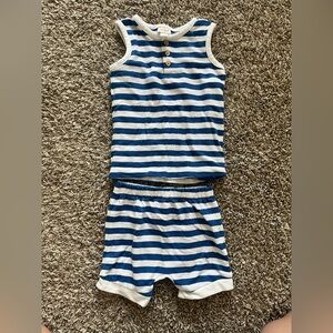 Cat and Jack Striped Blue and White Sleeveless Set